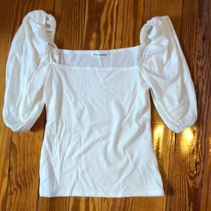 Ribbed Reformation bell-sleeve top